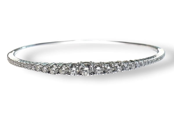 Diamond Bangle in 14K White Gold Setting from Diamonds Direct