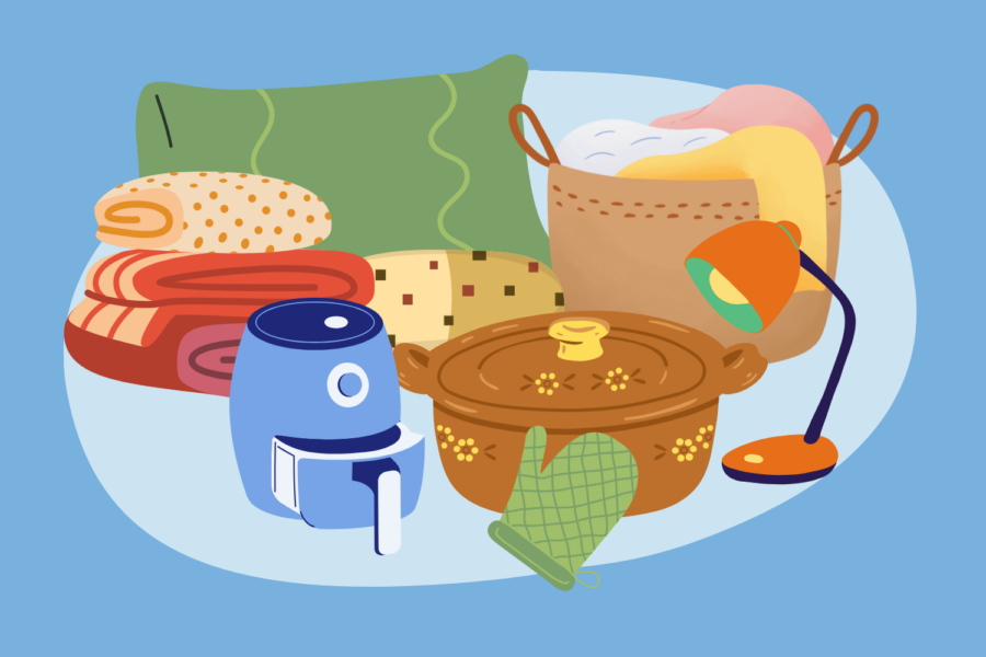 Illustration of items included in a life kit