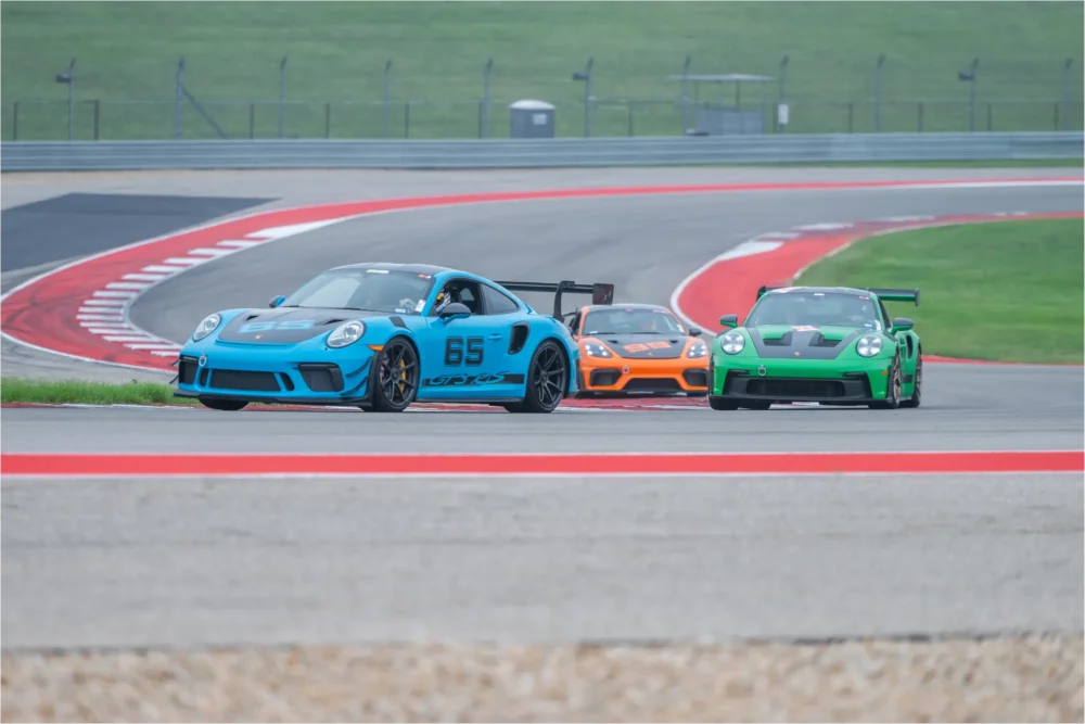 Porches on track at COTA at Ride.Drive.Give.